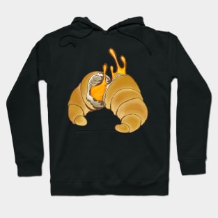 Creamy Croissant - Beautiful French Pastry Breakfast - Black Hoodie